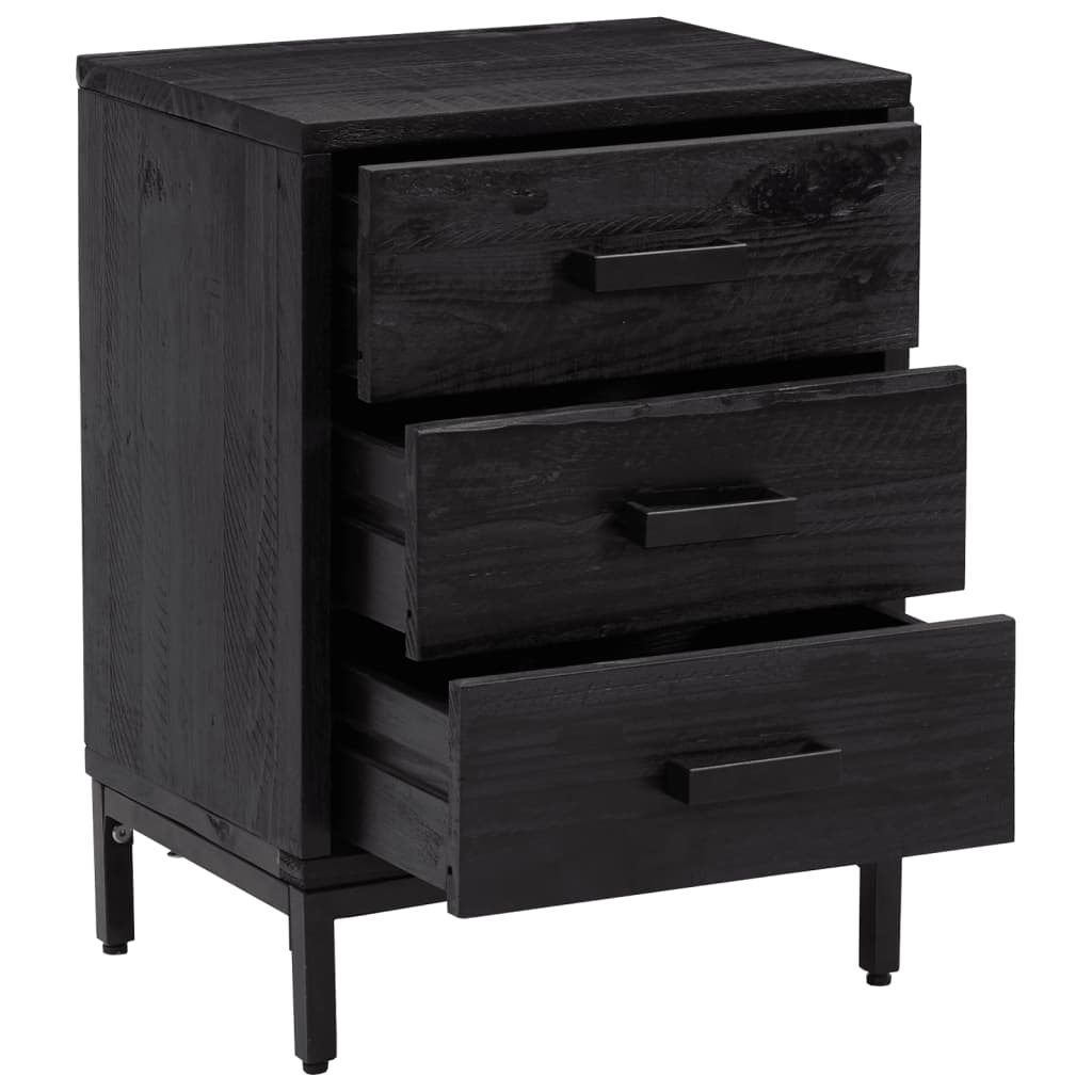 Yöpöydät 2 kpl musta 36x30x54 cm täysi mänty - Sisustajankoti.fi