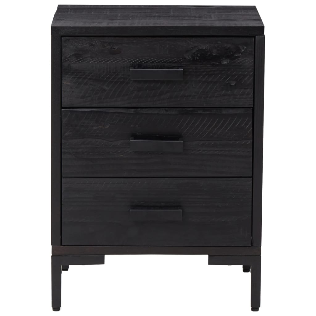 Yöpöydät 2 kpl musta 36x30x54 cm täysi mänty - Sisustajankoti.fi