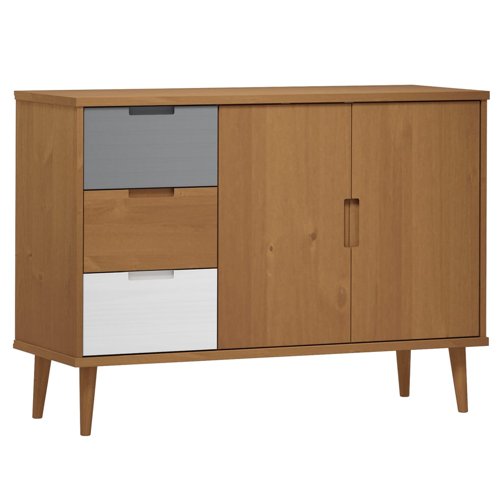 Sivupöytä MOLDE ruskea 113x40x80 cm täysi mänty - Sisustajankoti.fi