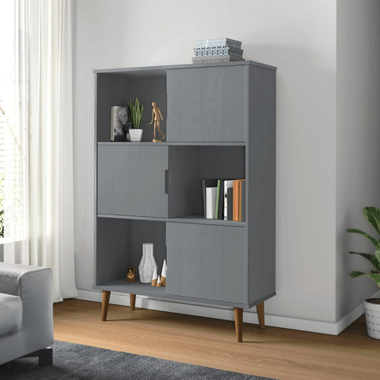 Kirjahylly MOLDE harmaa 90x35x133,5 cm täysi mänty - Sisustajankoti.fi