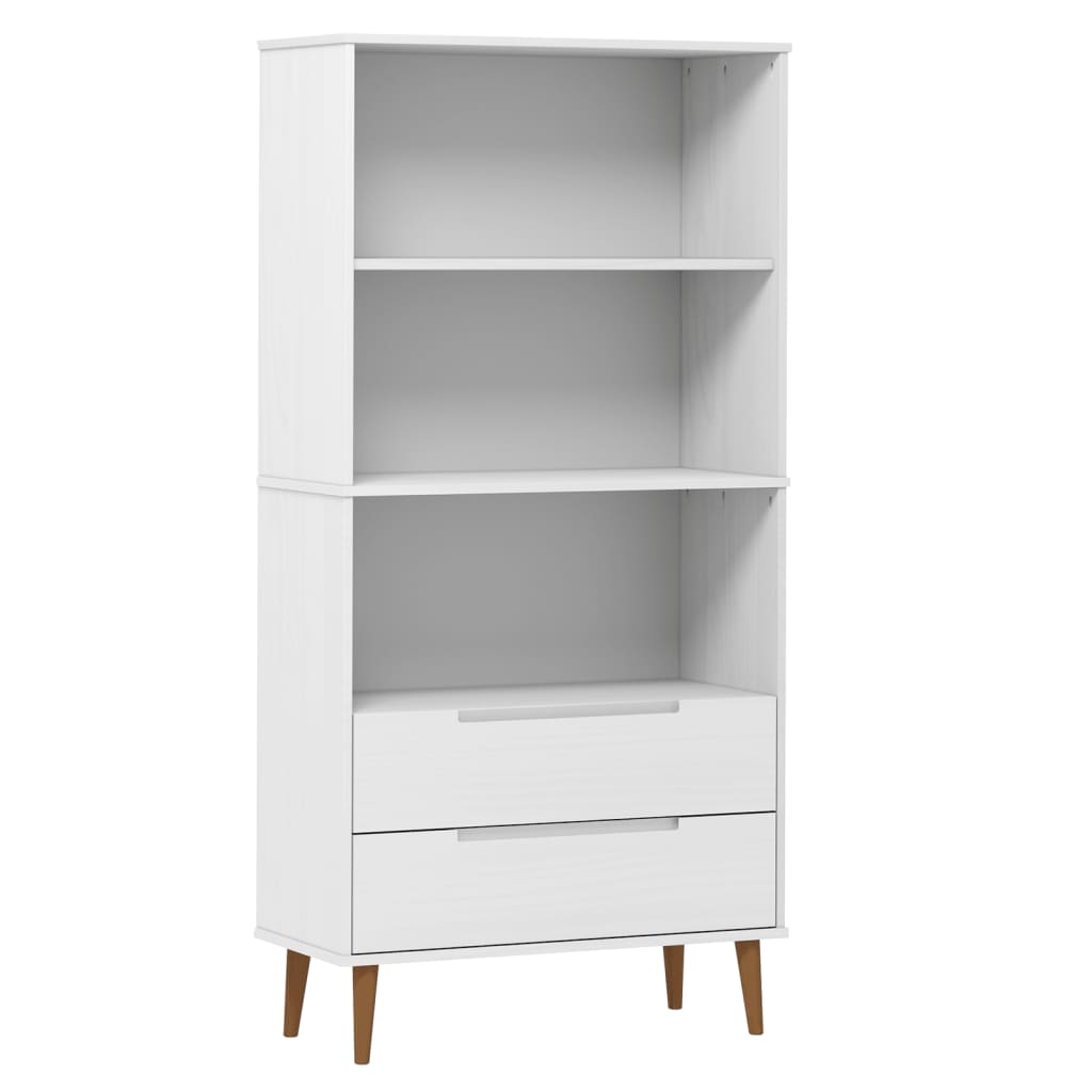 Kirjahylly MOLDE valkoinen 85x35x170,5 cm täysi mänty - Sisustajankoti.fi