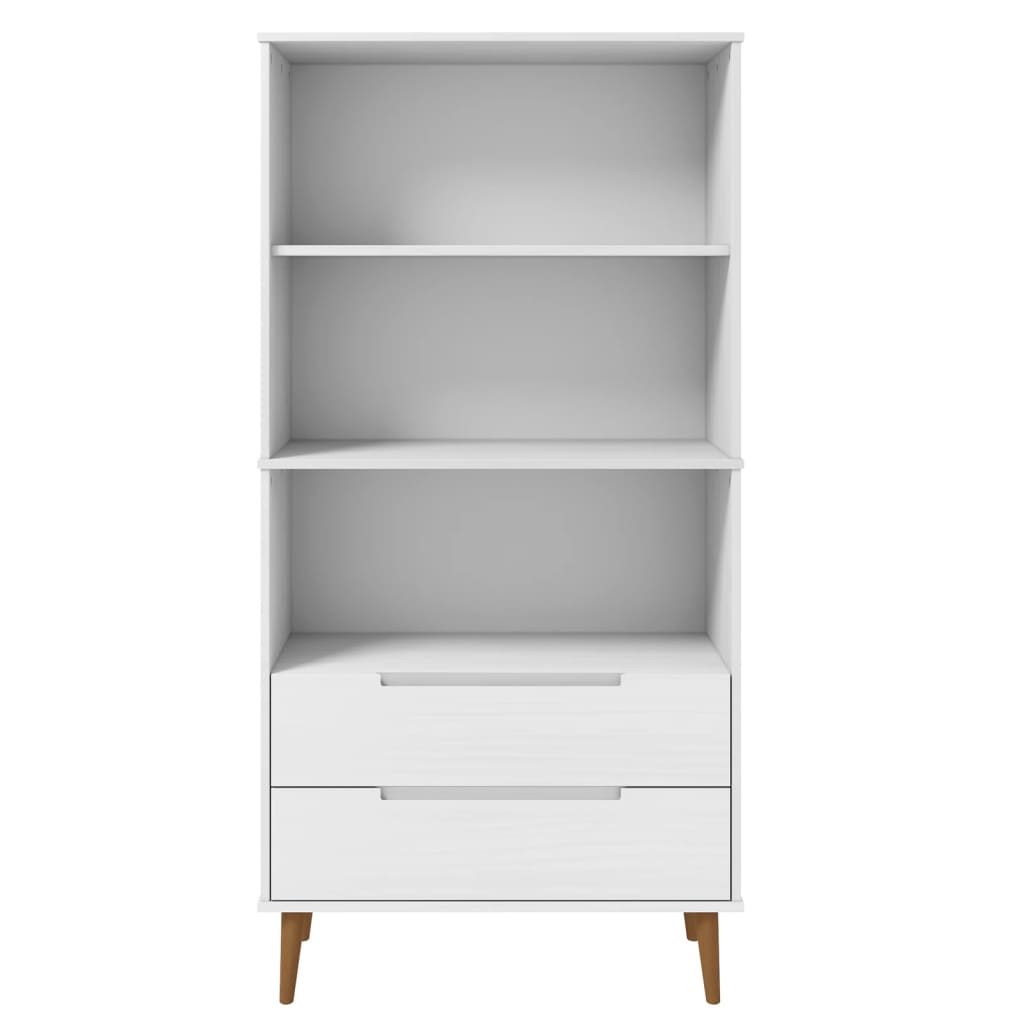 Kirjahylly MOLDE valkoinen 85x35x170,5 cm täysi mänty - Sisustajankoti.fi
