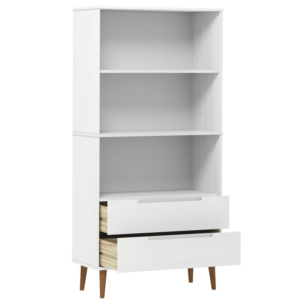 Kirjahylly MOLDE valkoinen 85x35x170,5 cm täysi mänty - Sisustajankoti.fi