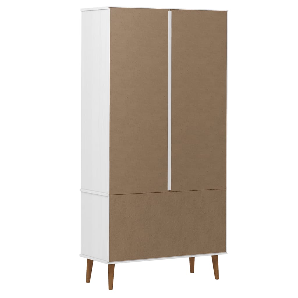 Lasikaappi MOLDE valkoinen 90x35x175 cm täysi mänty - Sisustajankoti.fi
