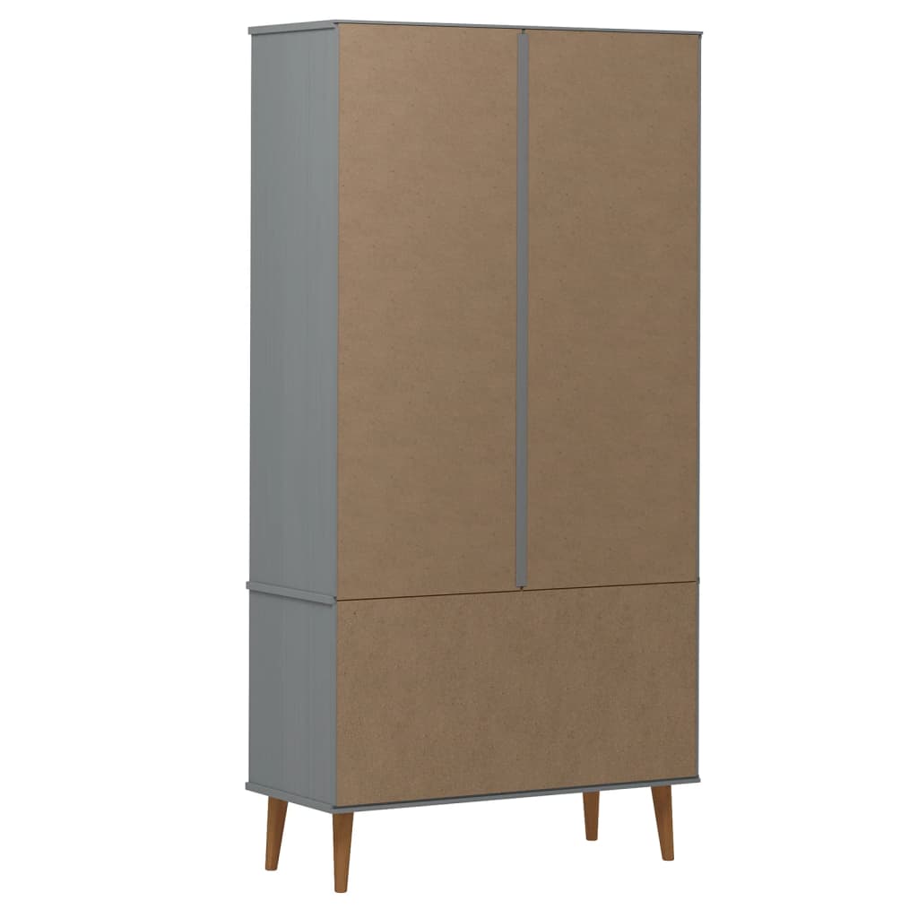 Lasikaappi MOLDE harmaa 90x35x175 cm täysi mänty - Sisustajankoti.fi