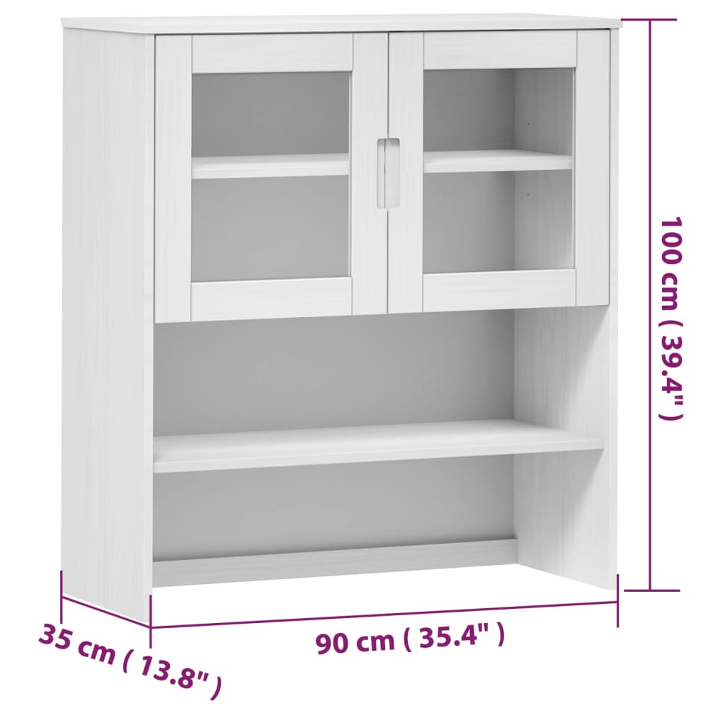 Yläkaappi MOLDE valkoinen 90x35x100 cm täysi mänty - Sisustajankoti.fi