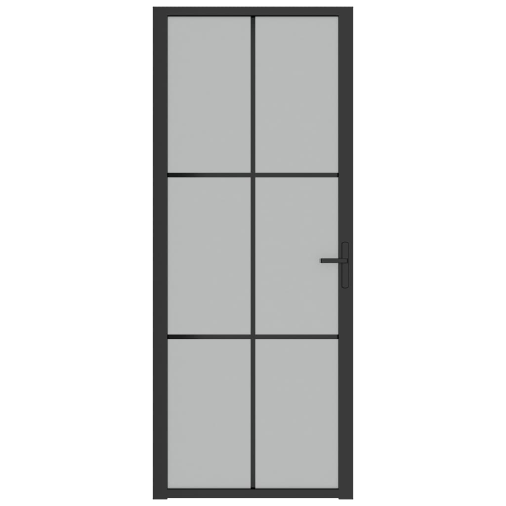 Sisäovi 83x201,5 cm musta mattalasi ja alumiini - Sisustajankoti.fi