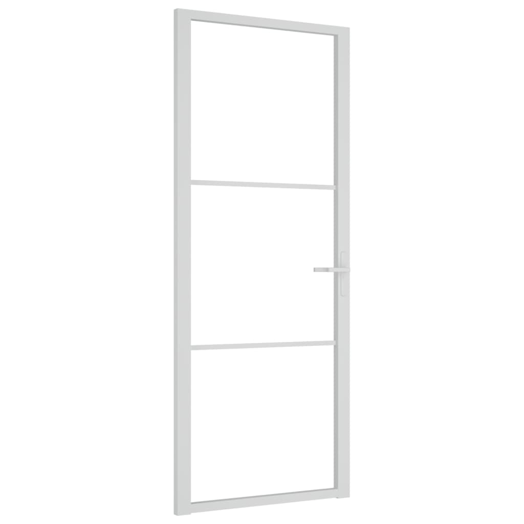 Sisäovi 83x201,5 cm valkoinen ESG-lasi ja alumiini - Sisustajankoti.fi