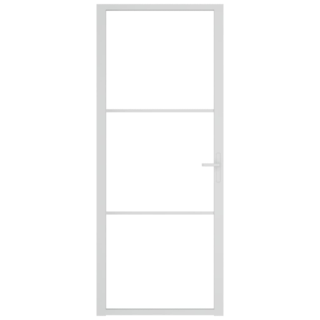 Sisäovi 83x201,5 cm valkoinen ESG-lasi ja alumiini - Sisustajankoti.fi