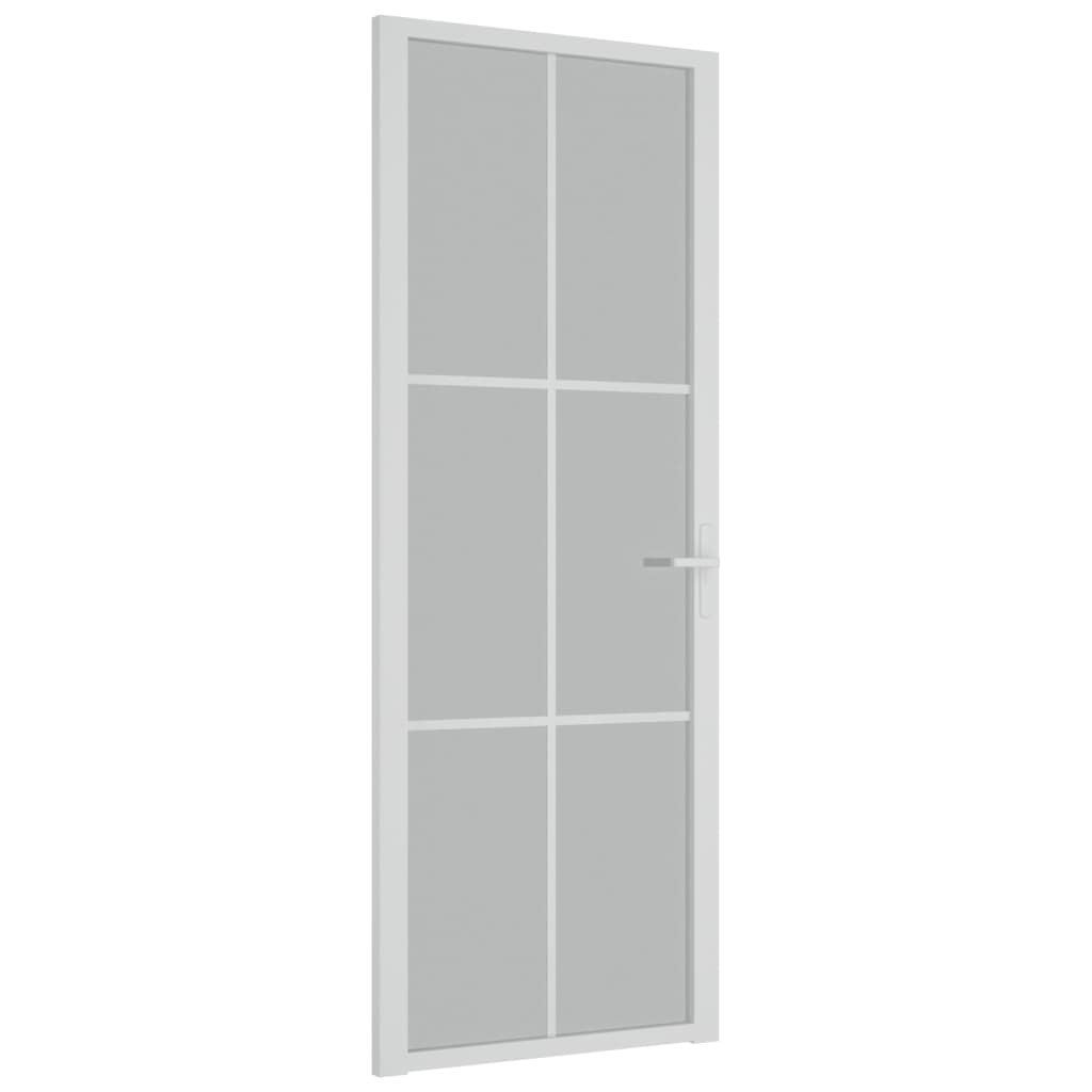 Sisäovi 76x201,5 cm valkoinen mattalasi ja alumiini - Sisustajankoti.fi