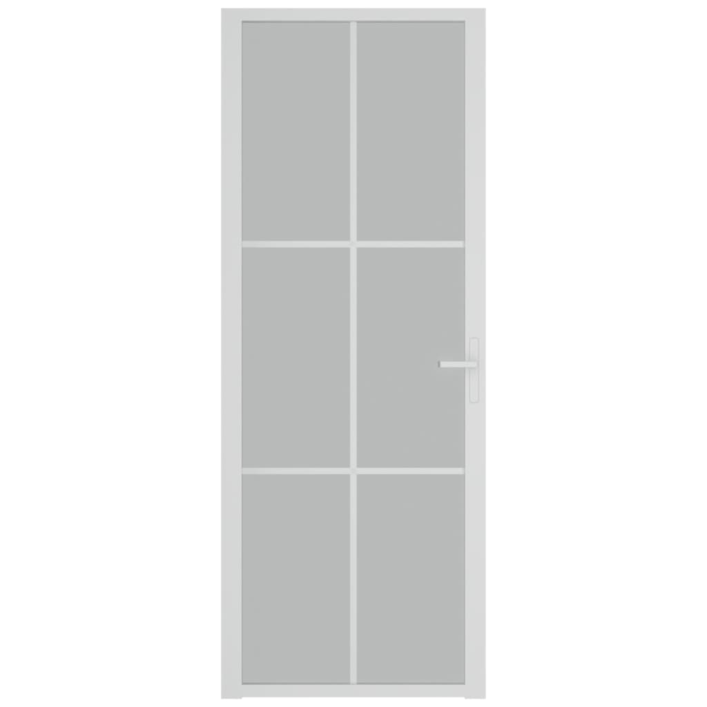 Sisäovi 76x201,5 cm valkoinen mattalasi ja alumiini - Sisustajankoti.fi