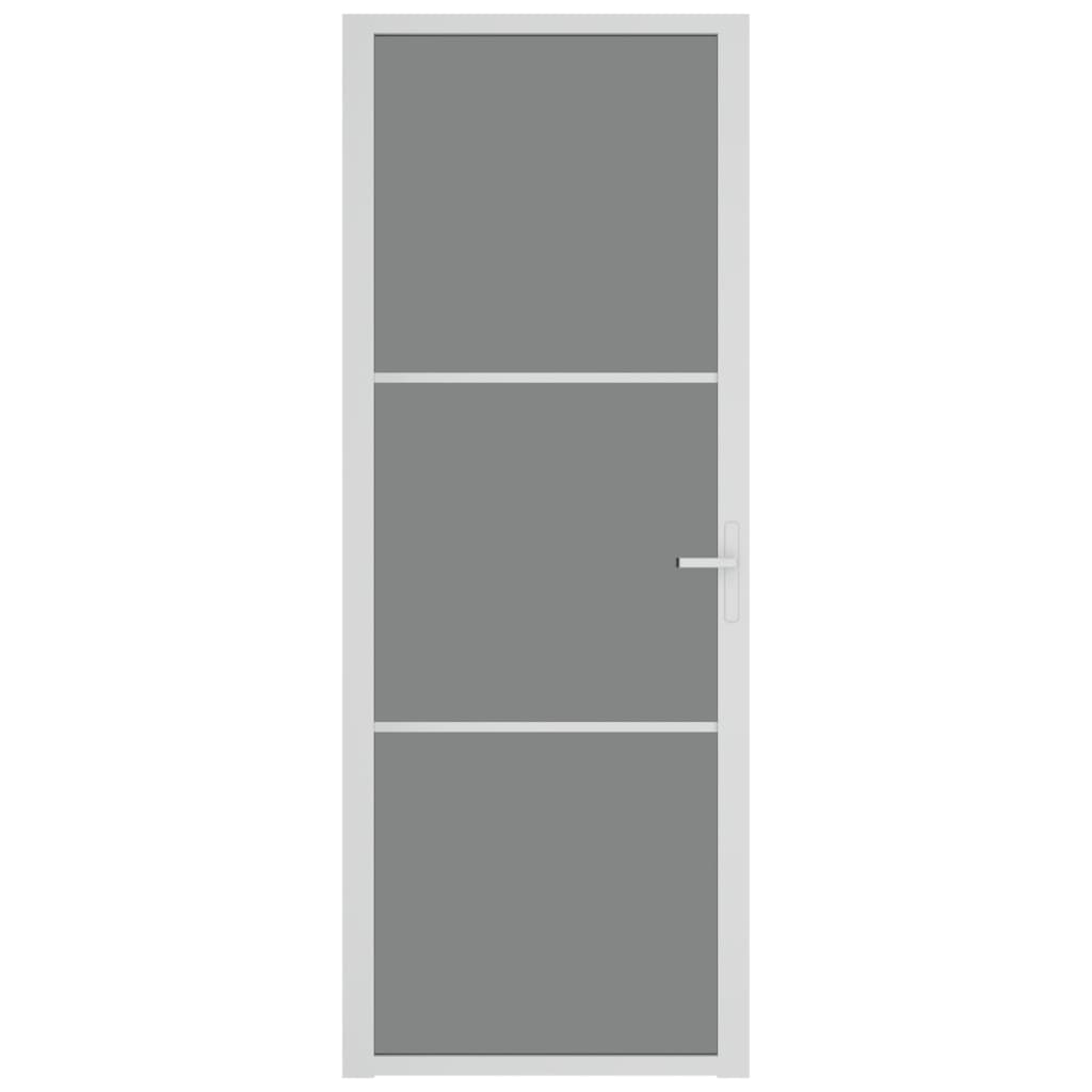 Sisäovi 76x201,5 cm valkoinen ESG-lasi ja alumiini - Sisustajankoti.fi