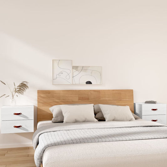 Seinäkiinnitettävät yöpöydät 2 kpl valkoinen 50x36x40 cm - Sisustajankoti.fi