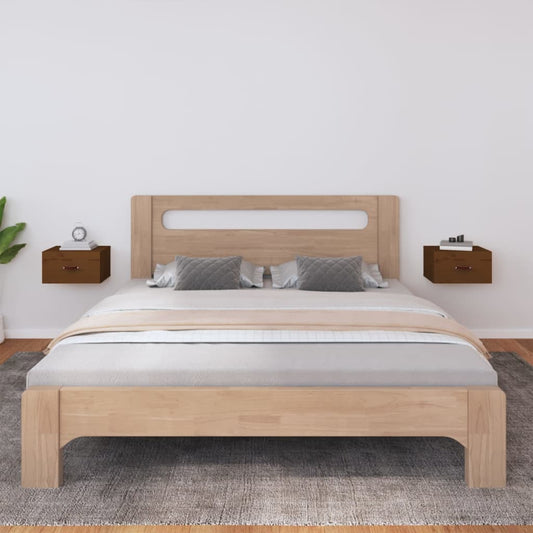 Seinäkiinnitettävät yöpöydät hunajanruskea 40x29,5x22 cm - Sisustajankoti.fi