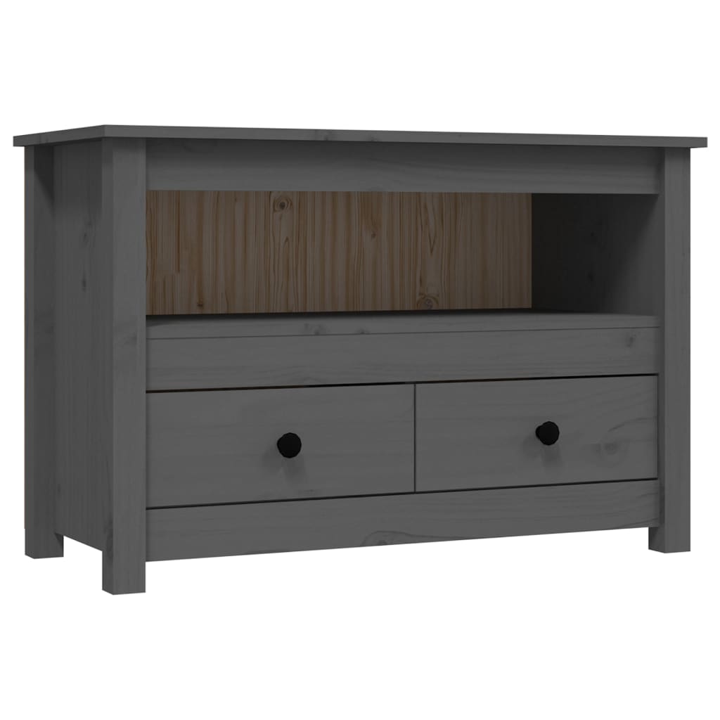 TV-taso harmaa 79x35x52 cm täysi mänty - Sisustajankoti.fi