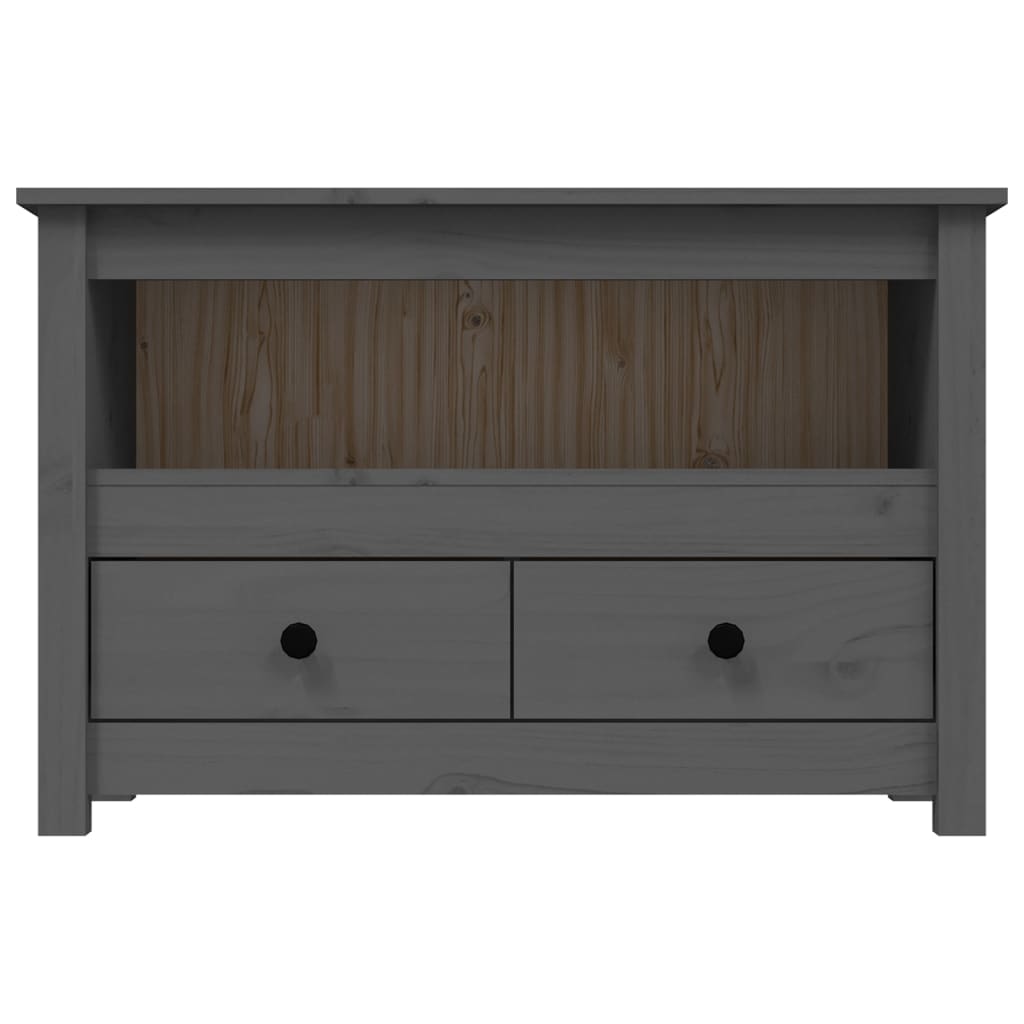 TV-taso harmaa 79x35x52 cm täysi mänty - Sisustajankoti.fi