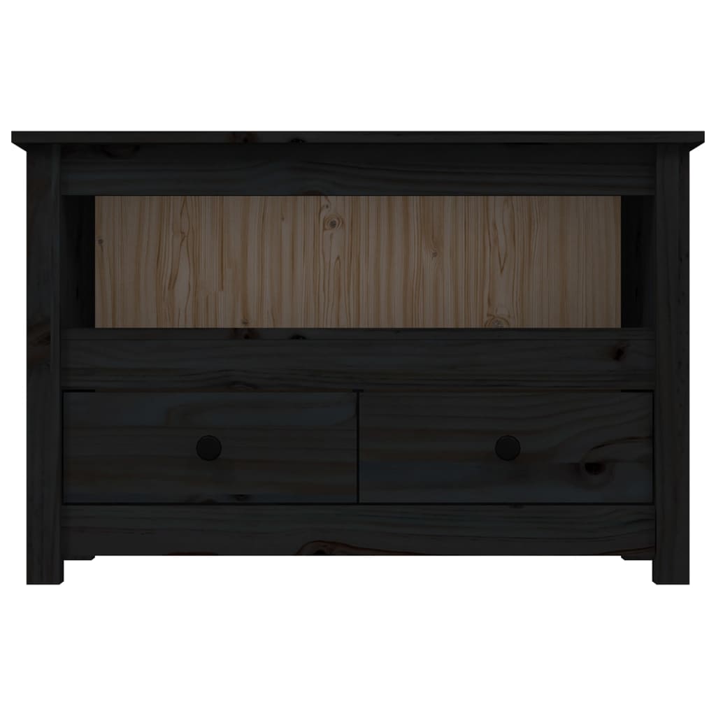 TV-taso musta 79x35x52 cm täysi mänty - Sisustajankoti.fi