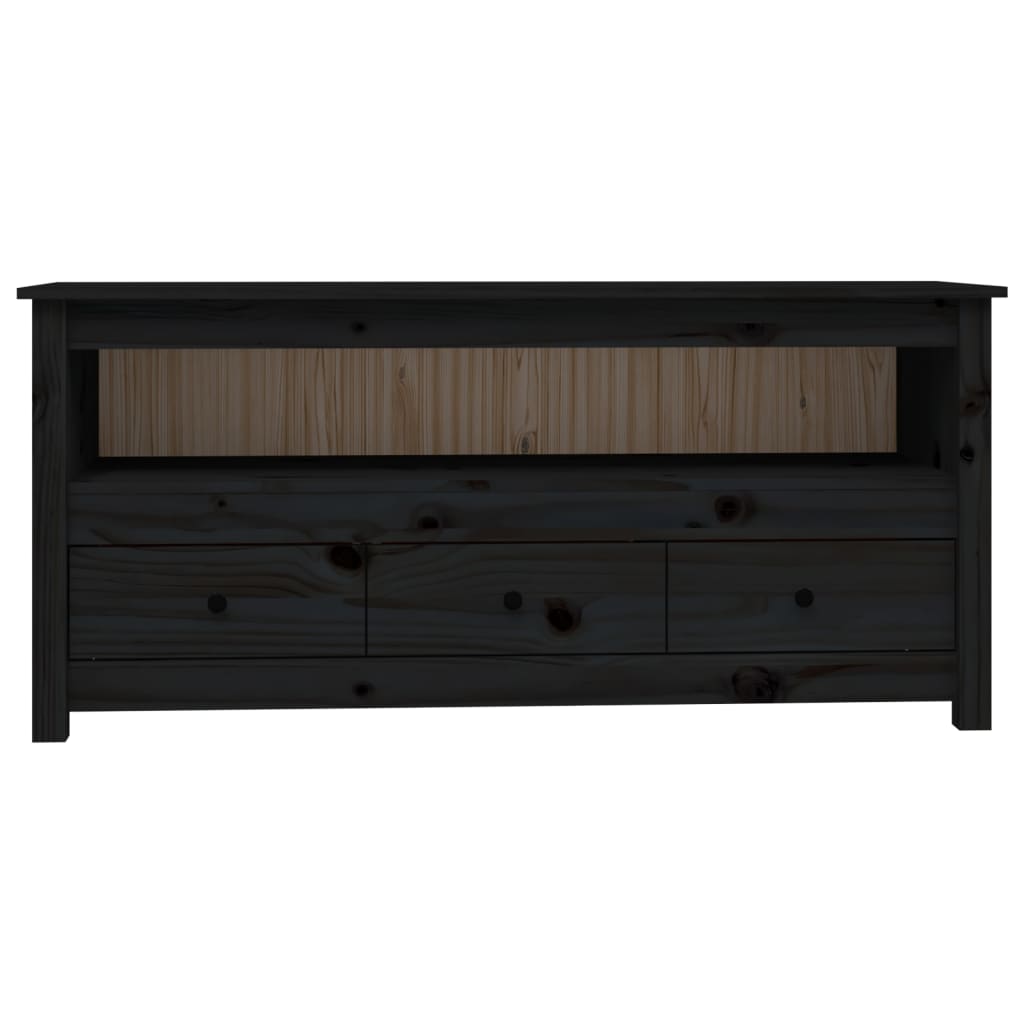 TV-taso musta 114x35x52 cm täysi mänty - Sisustajankoti.fi