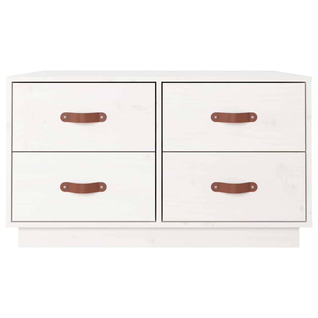 Sohvapöytä valkoinen 80x80x45 cm täysi mänty - Sisustajankoti.fi