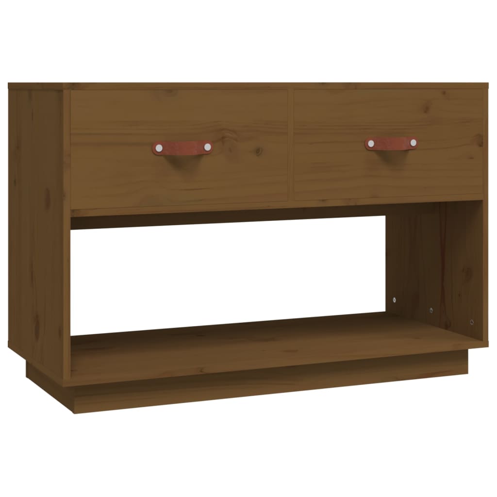 TV-taso hunajanruskea 90x40x60 cm täysi mänty - Sisustajankoti.fi
