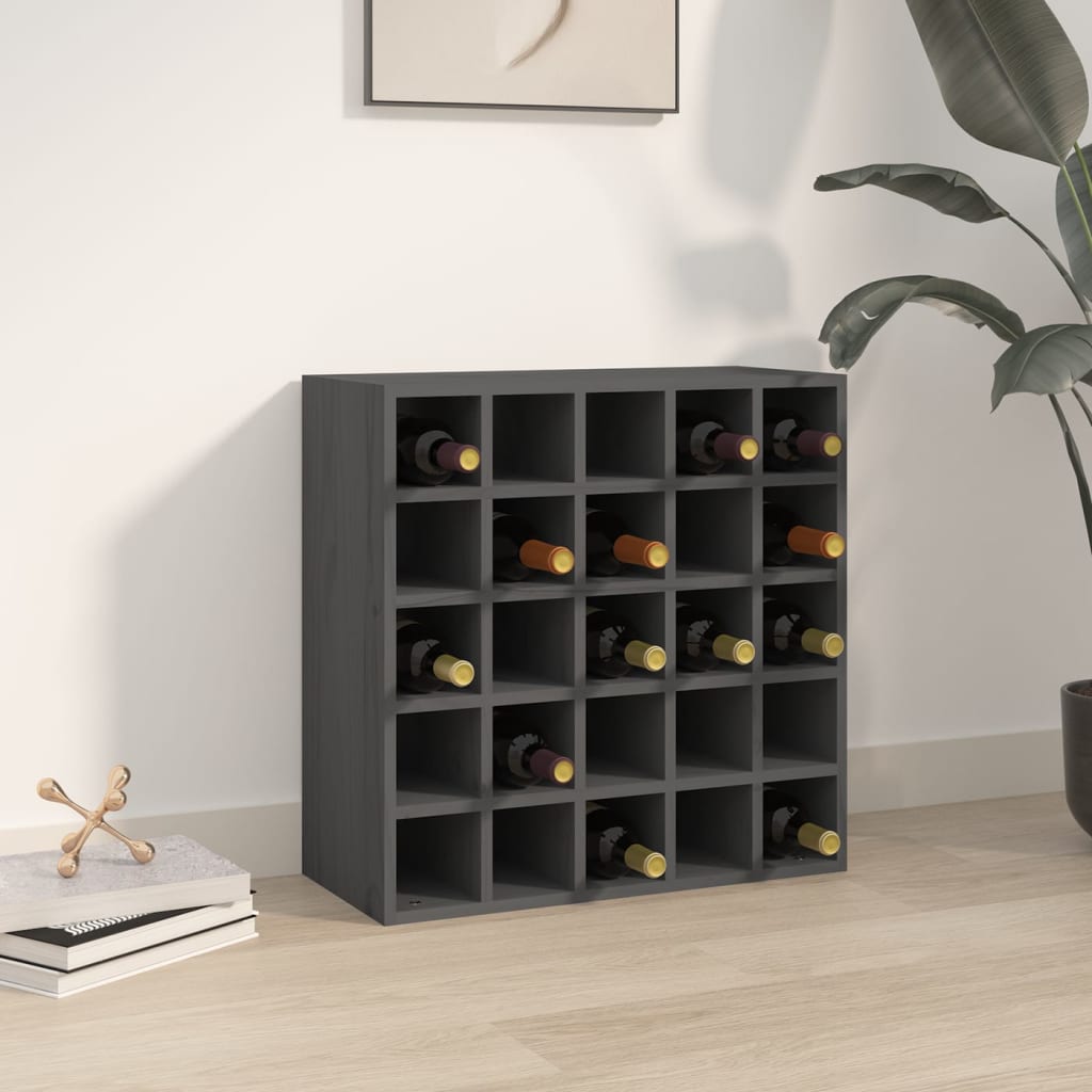 Viinikaappi harmaa 56x25x56 cm täysi mänty - Sisustajankoti.fi