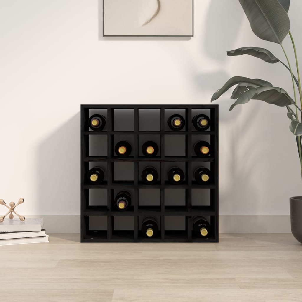 Viinikaappi musta 56x25x56 cm täysi mänty - Sisustajankoti.fi