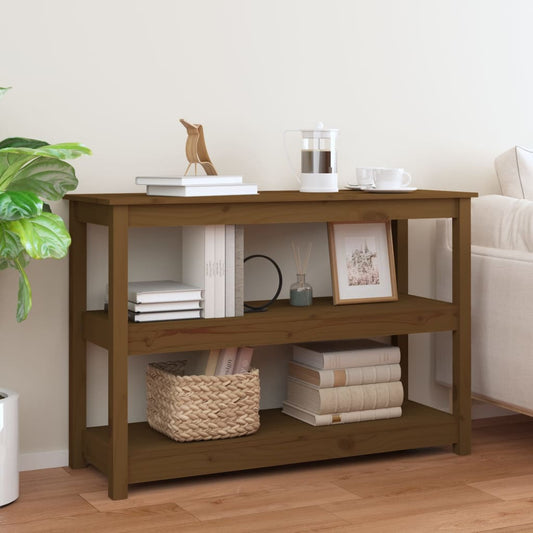 Konsolipöytä hunajanruskea 110x40x74 cm täysi mänty - Sisustajankoti.fi