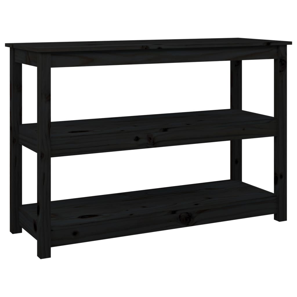 Konsolipöytä musta 110x40x74 cm täysi mänty - Sisustajankoti.fi