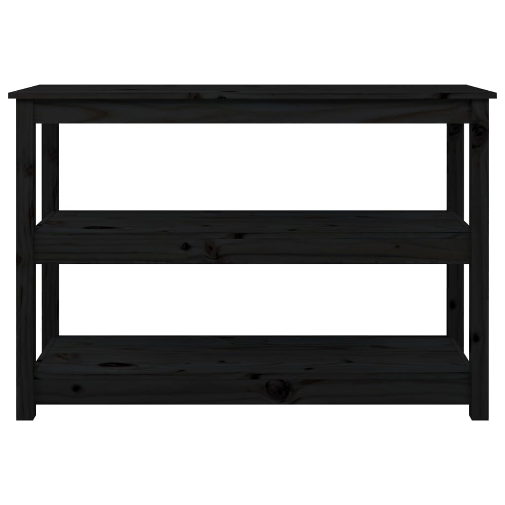 Konsolipöytä musta 110x40x74 cm täysi mänty - Sisustajankoti.fi