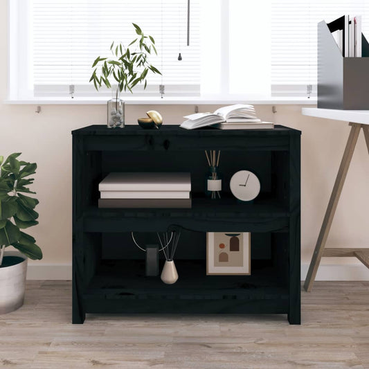 Kirjahylly musta 80x35x68 cm täysi mänty - Sisustajankoti.fi