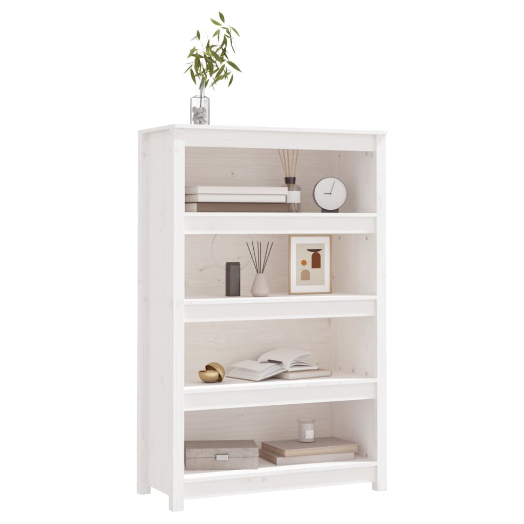 Kirjahylly valkoinen 80x35x126 cm täysi mänty - Sisustajankoti.fi