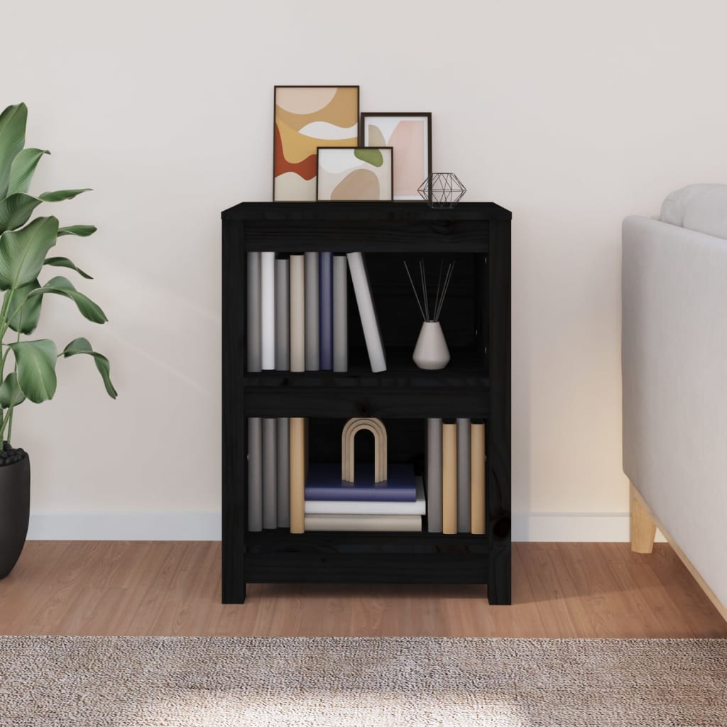 Kirjahylly musta 50x35x68 cm täysi mänty - Sisustajankoti.fi