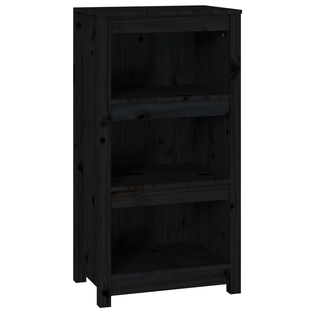 Kirjahylly musta 50x35x97 cm täysi mänty - Sisustajankoti.fi