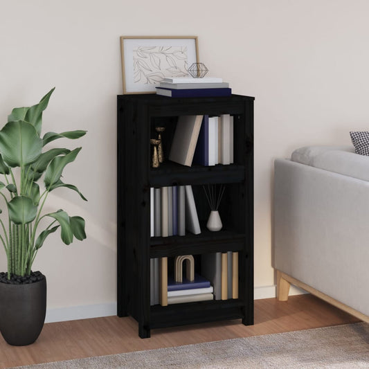 Kirjahylly musta 50x35x97 cm täysi mänty - Sisustajankoti.fi