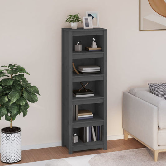 Kirjahylly harmaa 50x35x154 cm täysi mänty - Sisustajankoti.fi