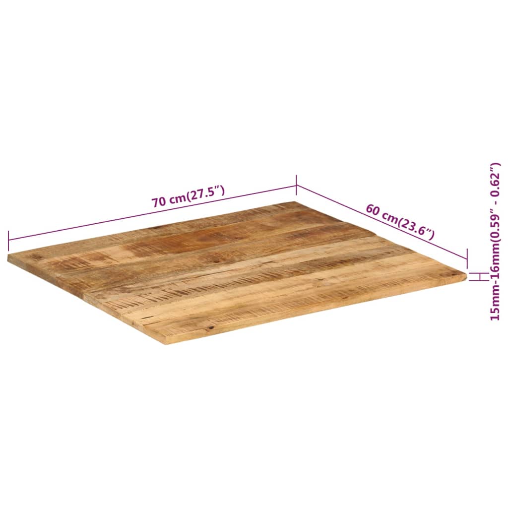 Pöytälevy 15-16 mm 70x60 cm täysi mangopuu - Sisustajankoti.fi