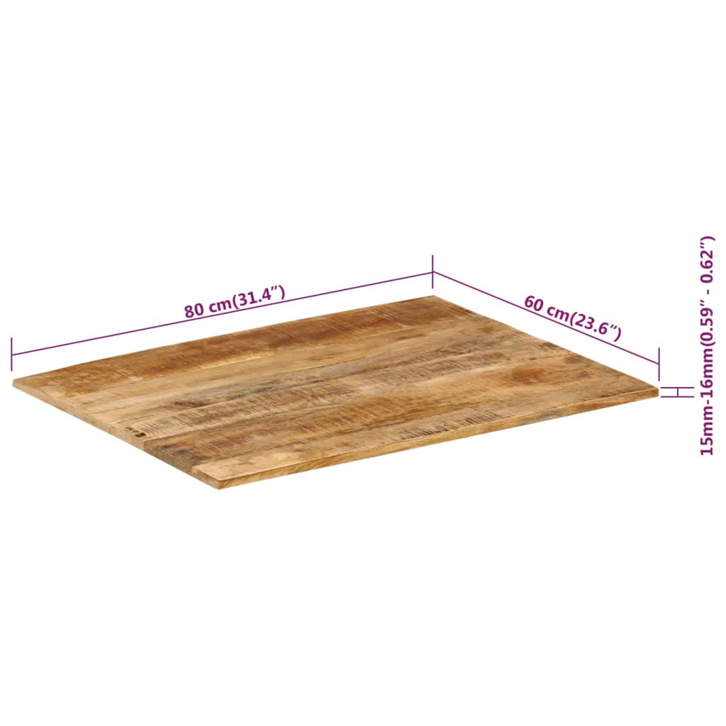 Pöytälevy 15-16 mm 80x60 cm täysi mangopuu - Sisustajankoti.fi