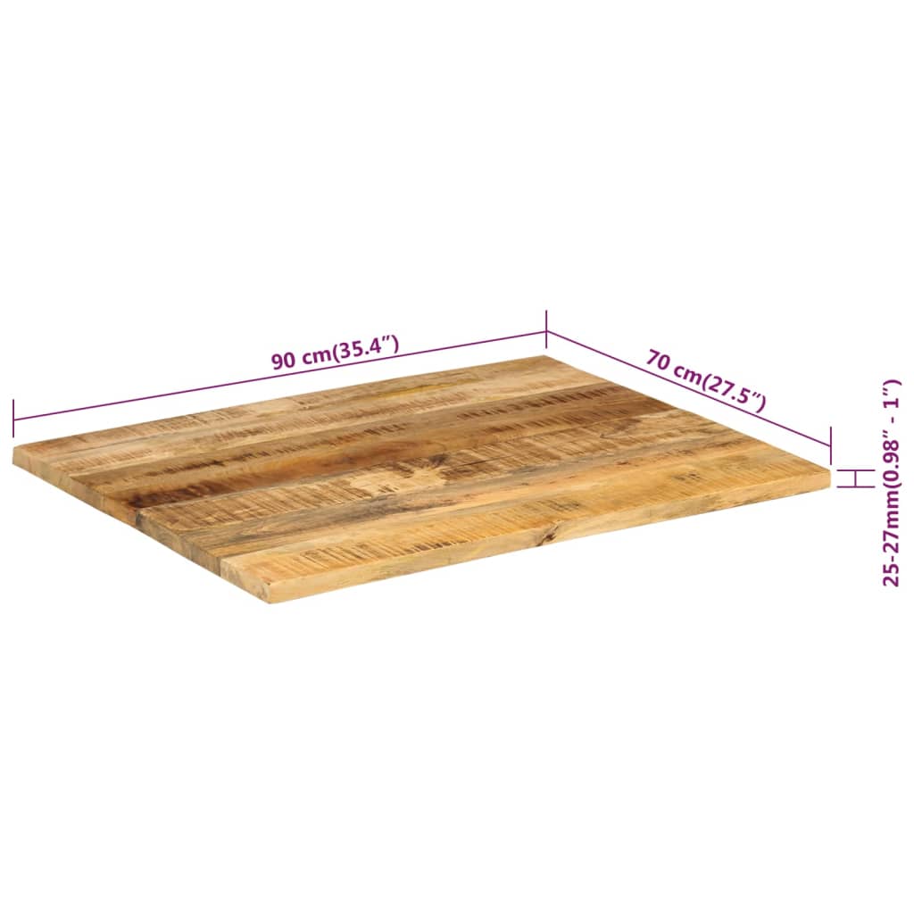 Pöytälevy 25-27 mm 90x70 cm täysi mangopuu - Sisustajankoti.fi