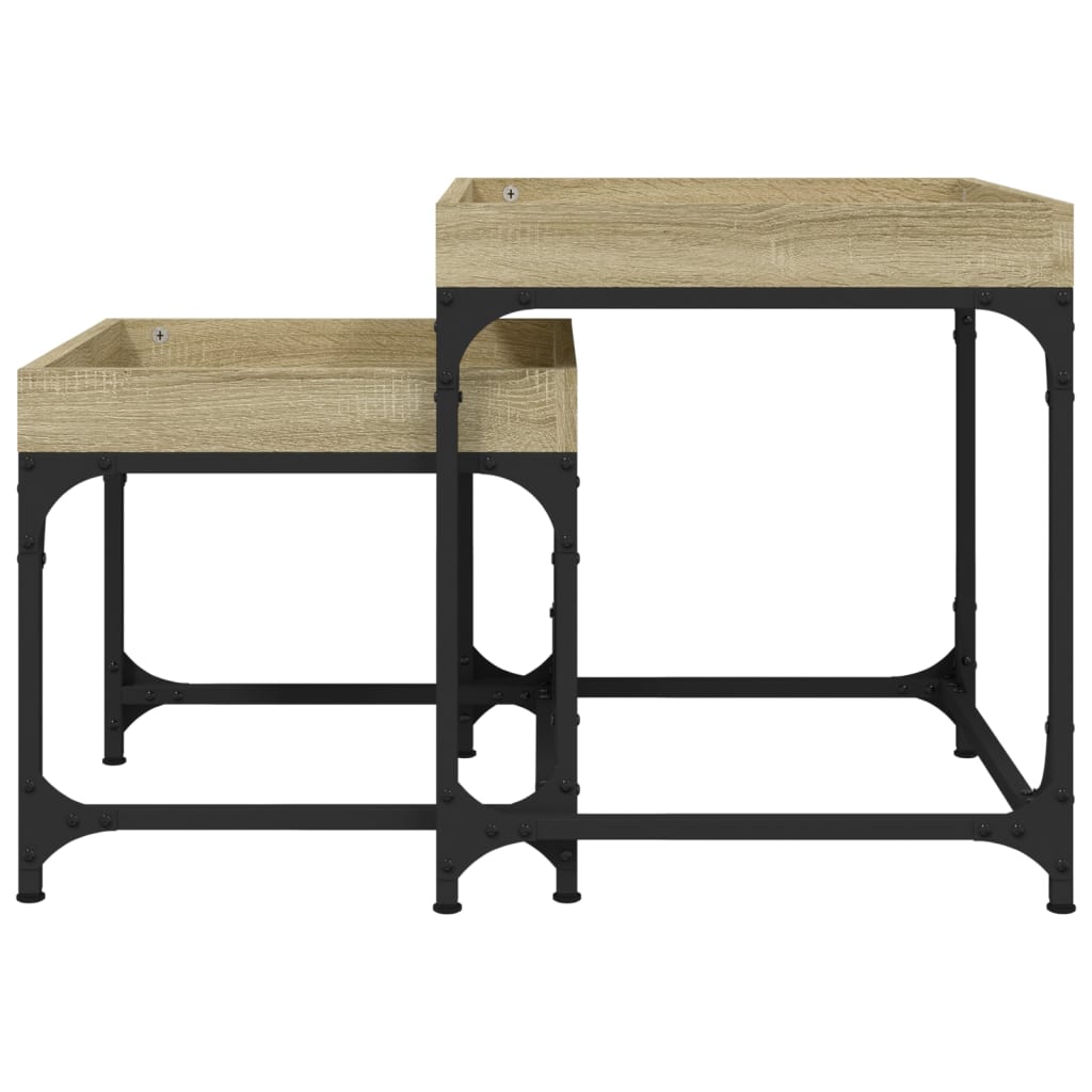 Sivupöydät 2 kpl Sonoma-tammi tekninen puu - Sisustajankoti.fi