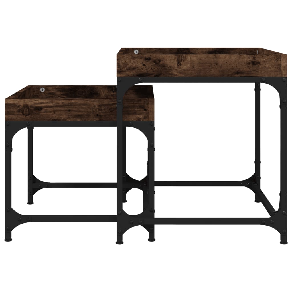 Sivupöydät 2 kpl savutammi tekninen puu - Sisustajankoti.fi