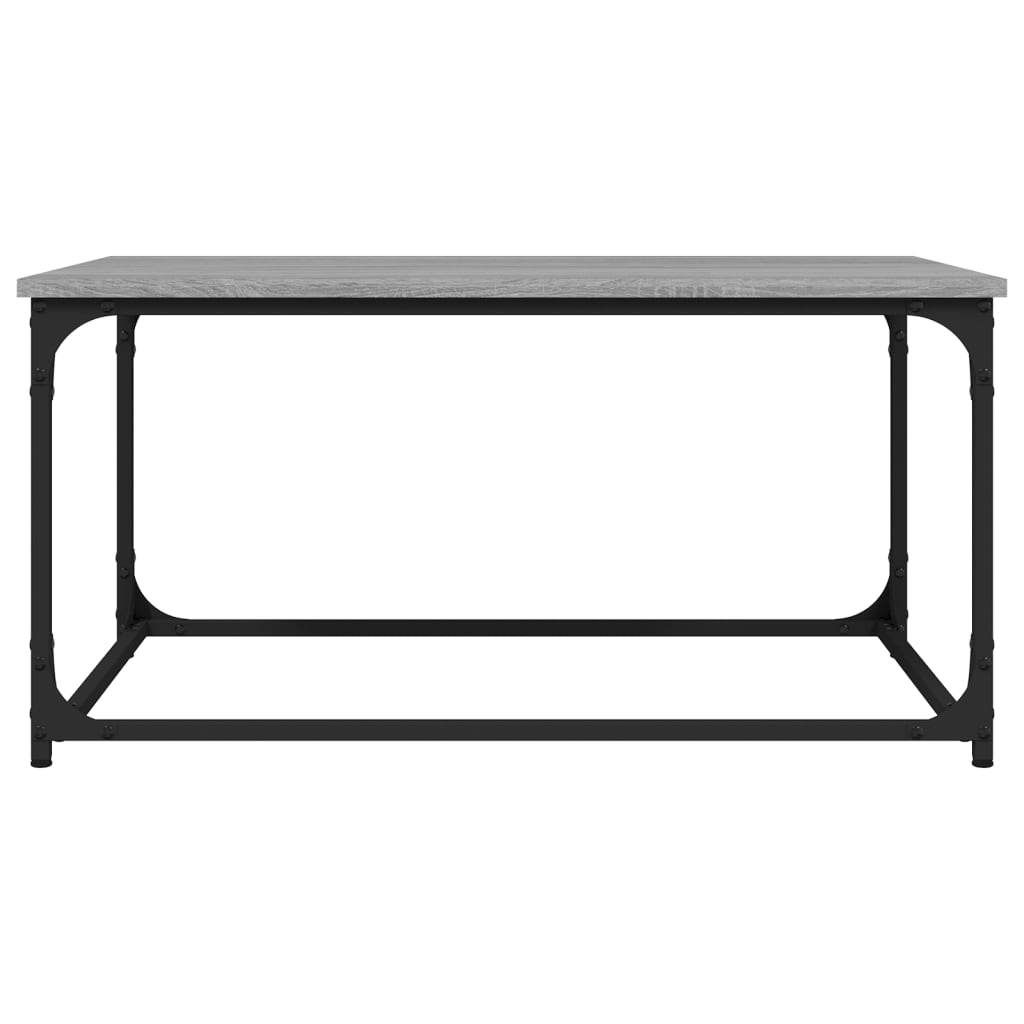 Sohvapöytä harmaa Sonoma 80x50x40 cm tekninen puu ja rauta - Sisustajankoti.fi