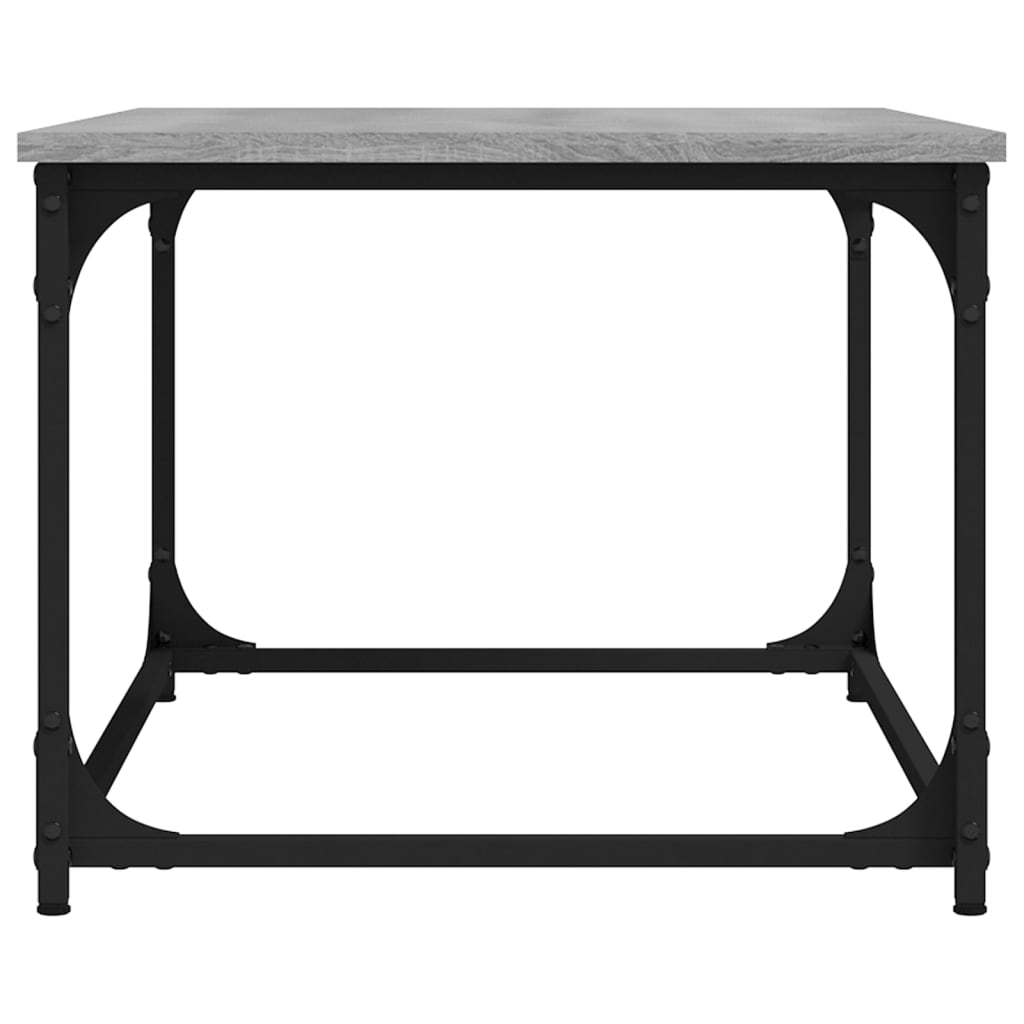 Sohvapöytä harmaa Sonoma 80x50x40 cm tekninen puu ja rauta - Sisustajankoti.fi