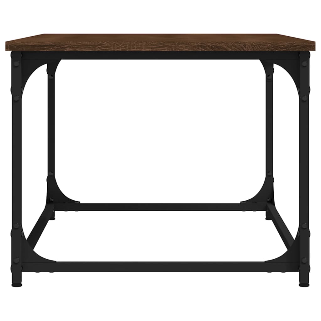 Sohvapöytä ruskea tammi 80x50x40 cm tekninen puu ja rauta - Sisustajankoti.fi