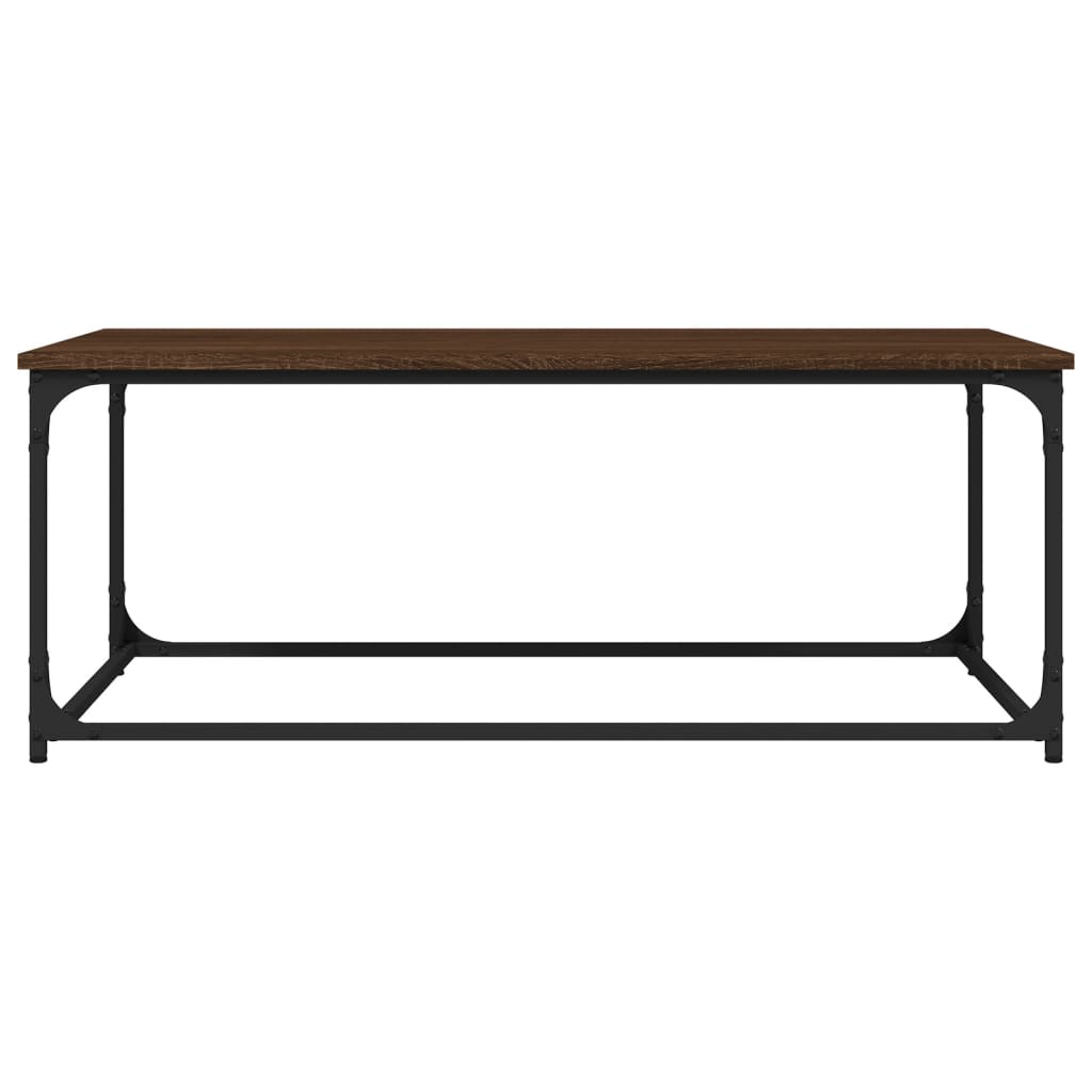 Sohvapöytä ruskea tammi 102x50x40 cm tekninen puu ja rauta - Sisustajankoti.fi