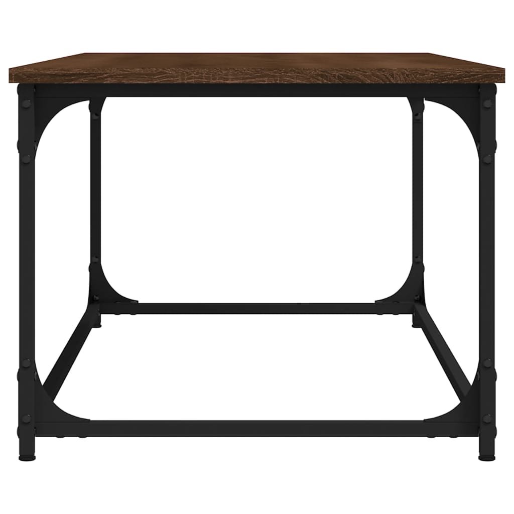 Sohvapöytä ruskea tammi 102x50x40 cm tekninen puu ja rauta - Sisustajankoti.fi