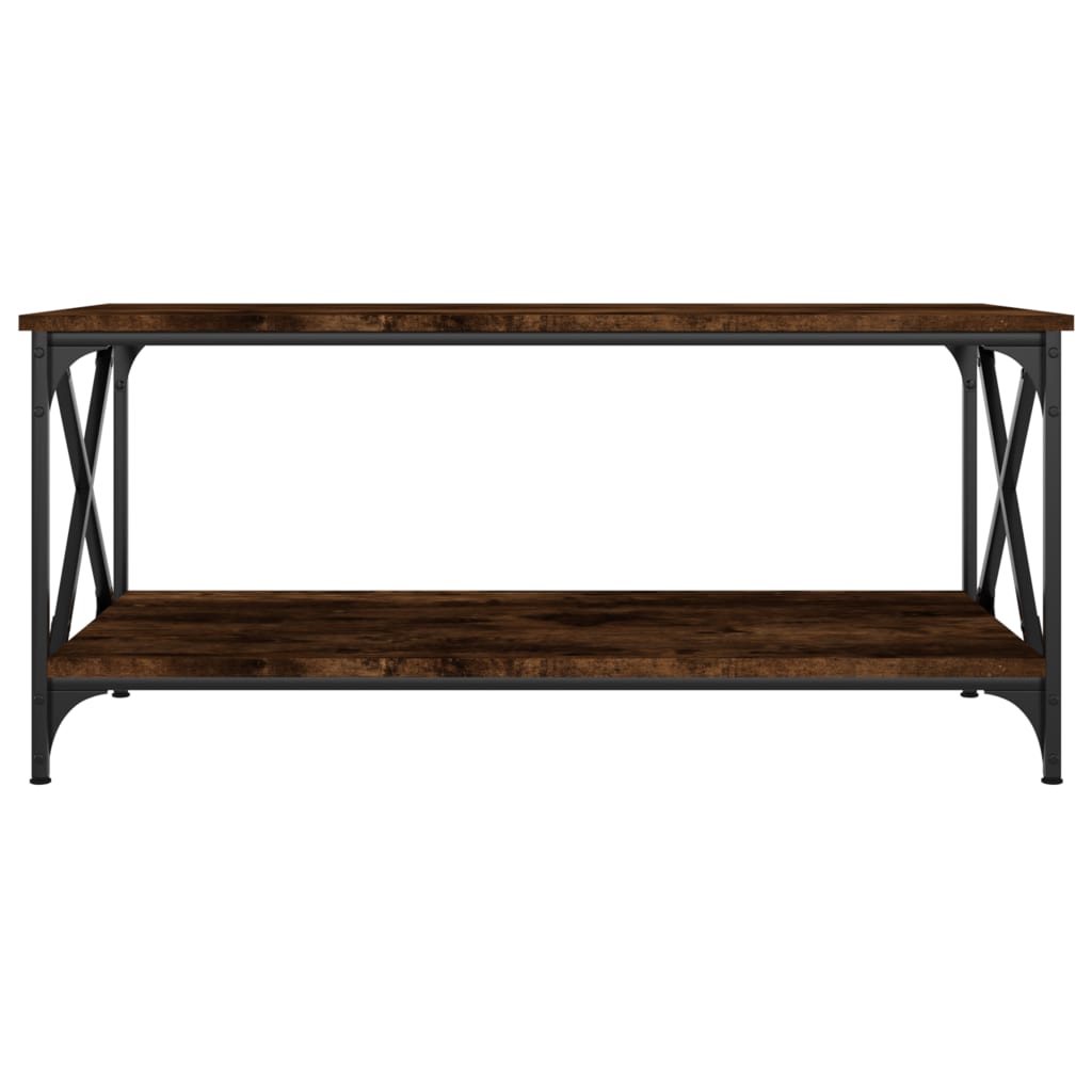 Sohvapöytä savutammi 100x50x45 cm tekninen puu ja rauta - Sisustajankoti.fi