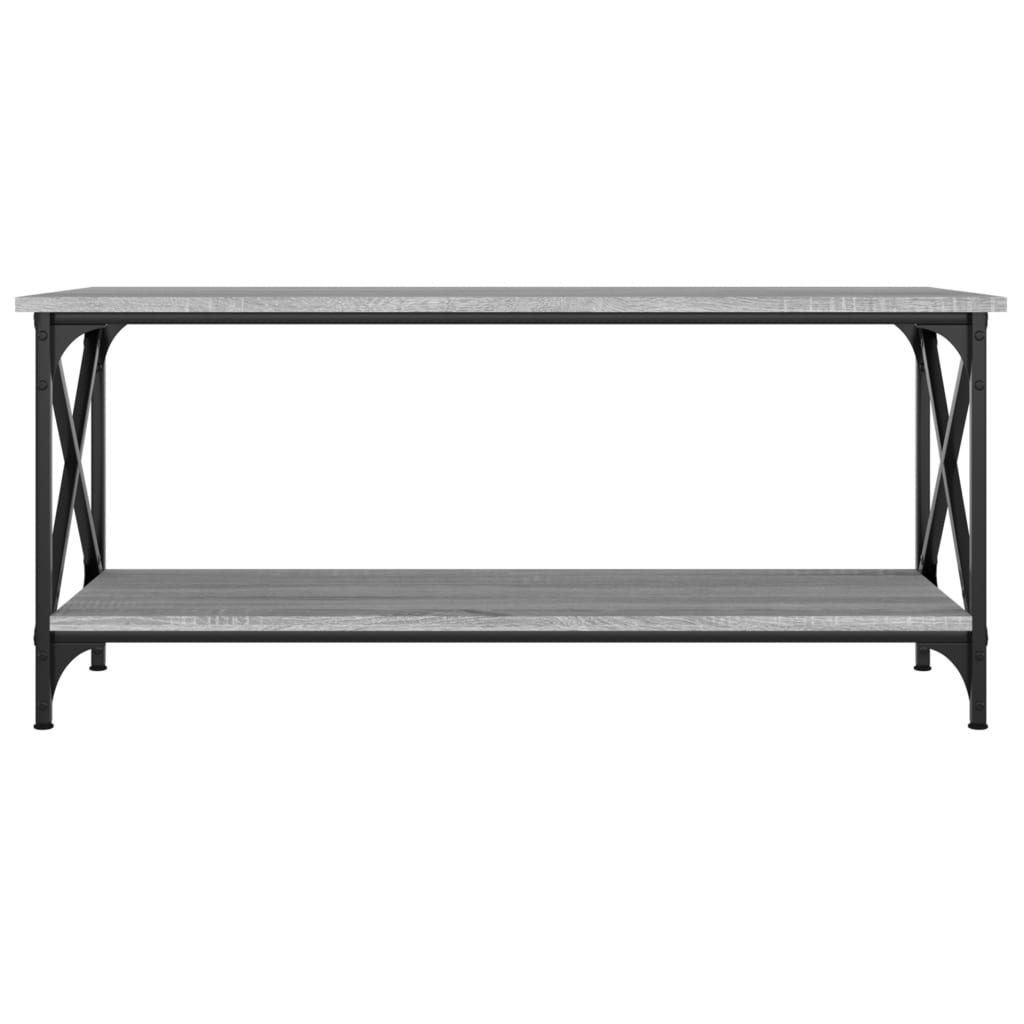 Sohvapöytä harmaa Sonoma 100x45x45 cm tekninen puu ja rauta - Sisustajankoti.fi