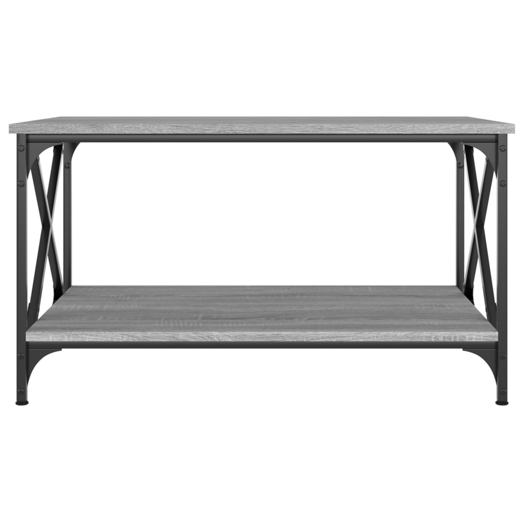 Sohvapöytä harmaa Sonoma 80x50x45 cm tekninen puu ja rauta - Sisustajankoti.fi
