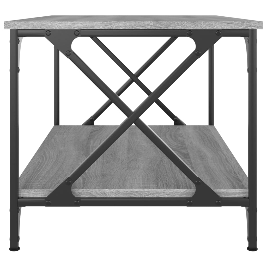 Sohvapöytä harmaa Sonoma 80x50x45 cm tekninen puu ja rauta - Sisustajankoti.fi
