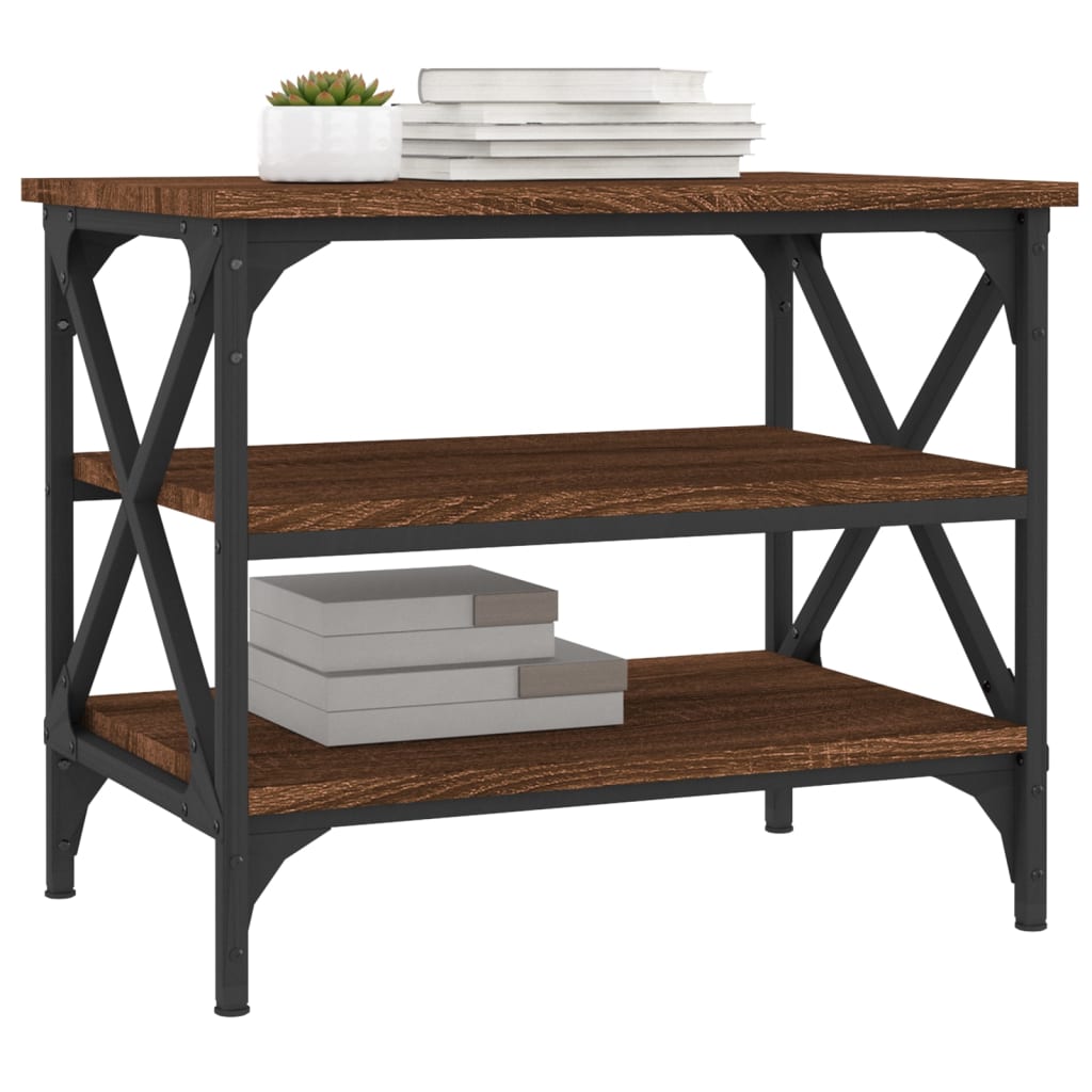 Sivupöytä ruskea tammi 55x38x45 cm tekninen puu - Sisustajankoti.fi